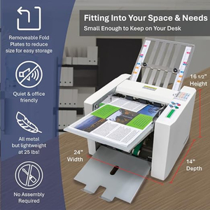 Máquina de plegado automática de papel con rueda de recogida, tipo valla manual, 2 peines, para plegado <span class=keywords><strong>A3</strong></span> y <span class=keywords><strong>folio</strong></span>, con motor - Product Image 1