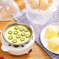 OWNSWING mesin kukus telur Mini, kapasitas 7 Telur Mini kompor otomatis cepat ketel telur listrik penggunaan rumah luar ruangan