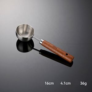 Cucharas Medidoras de Acero Inoxidable 304 con Mango de Madera, Herramientas para Hornear, Cuchara Medidora de Café con Logotipo Personalizado, Venta al Por Mayor - Product Image 4