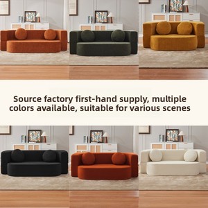 Canapé modulaire sectionnel en velours côtelé tissé, compressible et pliable pour petit appartement, salon ou sieste - Product Image 4