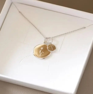 Loveher bijoux en acier inoxydable plaqué or en acier inoxydable disque vierge gravé <span class=keywords><strong>naissance</strong></span> fleur pendentif colliers pour femmes <span class=keywords><strong>cadeau</strong></span> - Product Image 6