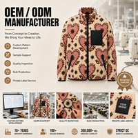Veste en polaire sherpa pour homme, style western, jacquard, fermeture éclair intégrale, streetwear décontracté, veste d'hiver, OEM ODM personnalisé