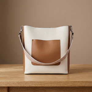 Sac à main en cuir véritable fait main pour femme, avec deux sangles, fermeture éclair, réglable, résistant à l'eau, capacité 1-1,9L, BS - Product Image 3