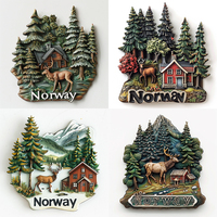 Nouveaux Aimants de Réfrigérateur Personnalisés en Résine, Souvenirs de Pays et de Villes (Turquie, Allemagne, Norvège, Canada), Aimant de Réfrigérateur 3D Personnalisé avec Logo, Aimant de Réfrigérateur en Forme de Cabane