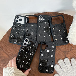 Funda Protectora para Teléfono con Diseño de Flores, Corazón, Lazo y Estrella, de TPU, Antigolpes, para <span class=keywords><strong>iPhone</strong></span> 17 Pro Max, Nueva, Personalizada para Mujer, para <span class=keywords><strong>iPhone</strong></span> 16 15 - Product Image 1