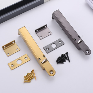 Loquet automatique pour portes à double battant, alliage de zinc, finition brossée, accessoire de quincaillerie de porte de style moderne - Product Image 1
