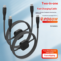 Kabel Pengisian Cepat Tipe-C 2 in 1 Dengan Pengisi Daya Nirkabel Jam Tangan Multi Fungsi Kabel Data Pengisian Daya PD Produsen Grosir