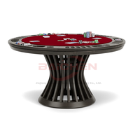Table de poker Texas Hold'em de luxe moderne en bois massif de haute qualité pour 6 à 8 joueurs, durable, pour divertissement de casino et Mahjong