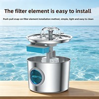 Tempat Minum Hewan Peliharaan Multi-Plug Kapasitas Besar 304 Stainless Steel Dispenser Air Mengalir Otomatis Pintar Bertenaga USB untuk Anjing