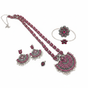 Conjunto de Collar y Pendientes con Baño Oxidado, Joyería Étnica Elegante para Mujer, Colección para Bodas y Festividades - Product Image 2