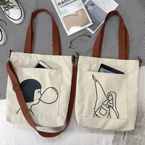Oem moda günlük makul fiyat kullanımlık alışveriş çantası pamuk tote çanta okul için özel baskı logosu pamuklu bez çanta