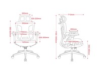 Chaise de bureau ergonomique contemporaine pivotante avec appui-tête 4D, porte-manteau et repose-pieds coulissant entièrement en maille pour bureau à domicile