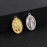 Usine en gros plaqué or et argent vierge marie métal pendentif à breloques style religieux médailles catholiques pendentifs