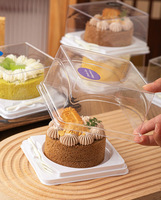 Boîte d'emballage en plastique transparente de 4 pouces, boîte à dessert transparente pour la pâtisserie, petite boîte à gâteau roulé, boîte à lasagnes, boîte à mousse
