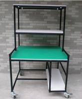 Mesa DE TRABAJO DE TUBO magro personalizada ESD 28mm ABS PE Tubo recubierto Tubo de acero inoxidable Mesa DE TRABAJO Tubos Banco de trabajo para línea de producción