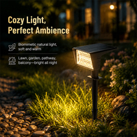 Lampu Taman LED Tenaga Surya COB Tahan Air IP44 untuk Dinding, Villa, Jalan Masuk, Halaman, Cahaya Putih/Hangat