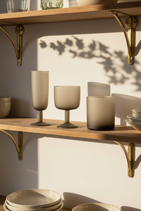 Verre à pied haut et large, vintage, anti-fuite, pour desserts, boissons, café, whisky, cocktails, dégradé de couleurs, givré, à pied court - Product Image 2