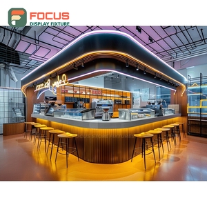 Minimal Coffee Display Cabinet Matte Wood Finish Syrup Bottle Display Area Storefront Coffee Cabinet - Product Image 6