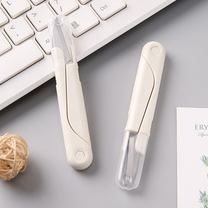 Portable <b>Sewing</b> <b>Scissors</b> With Lid White Stainless Steel For Home Office Crafting Paper Cutting Embroidery Fishing Use - Product Image 2