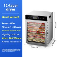 18 Bakjes Automatische Voedseldehydrator RVS Elektrische Droger voor Fruit, Groenten, Vlees, Gedroogd Vlees, Thuis & Commercieel Gebruik 220V