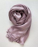 Vente en gros d'enveloppements élégants en satin à rayures pour femmes, longs voiles de soie froissés, lisses et naturels, bronze, satin, crêpe