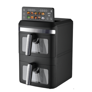 Nouvelle Friteuse à Air Double Panier Moderne 13L (6.5L+6.5L) 2800W, Écran Tactile Pliable, 12 Préréglages, Cavité en Acier, Pour Cuisine Domestique - Product Image 2