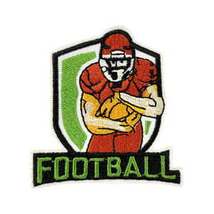 Écussons brodés personnalisés de <span class=keywords><strong>football</strong></span> américain, thermocollants, pour casque de rugby, trophée, nœud, étoile, cœur, badges brodés, appliqués - Product Image 5