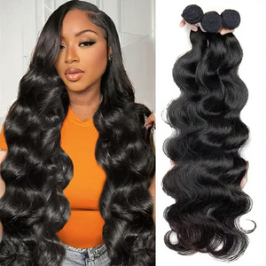 VGP Wholesale High Quality Indian Virgin Human Hair Natural Black Double Drawn Single Weft Hair Extension <b>Body</b> <b>Wave</b> - Product Image 3