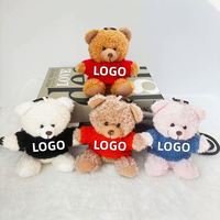 Mini ours en peluche personnalisé, jouet en peluche mignon, porte-clés pour promotion