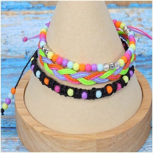 Pulseira de Cordão Trançado à Prova d'Água com Contas Acrílicas Boêmias para Surfistas do Oceano, Pulseira de Amizade Estilo Boho - Product Image 3