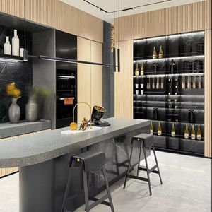 Mueble de Pared con Diseño Minimalista y Elegante, Integrado con Vinoteca y Estantes Abiertos, para Interiores Modernos de Hogares y Salas de Estar - Product Image 4