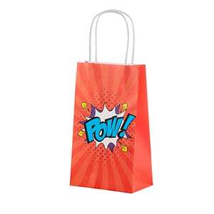Bolsa Clásica de Papel Kraft con Estampados de Cómics, Reciclable y con Asa de Papel Retorcido para Recuerdos de Fiesta - Product Image 1
