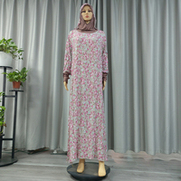 Robe une pièce à capuche en coton à la mode musulmane Abaya imprimée Ethnique Maroc Dubaï Turquie Moyen-Orient Robe djellaba abaya