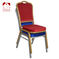 Chaise de banquet empilée en métal avec broderie pour divers paramètres pour ferme Restaurant Bars Chambres Écoles Hôtels Exportés
