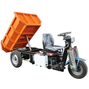 Autocarro ribaltabile 1000kg triciclo elettrico con cassone ribaltabile tre ruote Mini Dumper in Peru uso minerario 60V caricatore elettrico ruota 1 pz