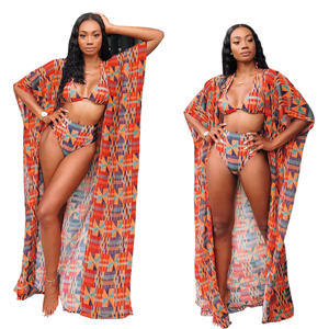 MLY nuovo arrivo costume da bagno con stampa digitale a tre pezzi Sexy Bikini <span class=keywords><strong>Beachwear</strong></span> con Logo con fondo a taglio alto in vita e copertura frontale - Product Image 1