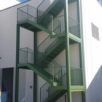 Vente directe usine : Escalier industriel en métal galvanisé à chaud, escalier droit, escalier extérieur pour applications extérieures