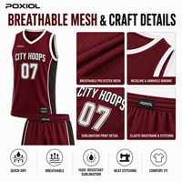 Ensemble d'uniformes de basketball personnalisés à faible MOQ, maillots et shorts par sublimation, tenues d'équipe personnalisées pour les petits clubs, les équipes communautaires et les écoles