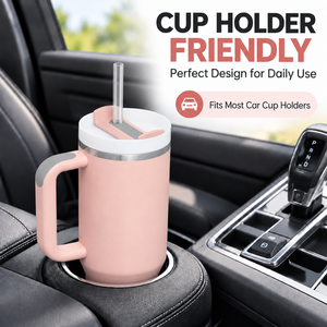 Wholesale Customizable 40Oz Stainless Steel Double Wall Insulated Tumblers Hot/Cold <b>Travel</b> <b>Mugs</b> Straw <b>Handle</b> Bulk Vasos for - Product Image 4