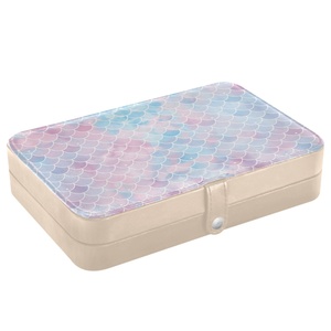 Custom Mermaid Organizer Jewelry Travel <b>Case</b> <b>Earring</b> Ring Storage Leather Jewelry Box - Product Image 2