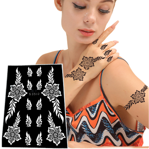 ลายฉลุสักลายกระดาษคุณภาพสูง Five Ten Tiebeauty ลายหัวใจ กันน้ำ สำหรับเพ้นท์ร่างกาย ลายเฮนน่า - Product Image 1