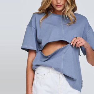 Женская футболка с контрастной панелью - Product Image 1