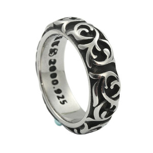European Style Men's <b>Silver</b> Floral Vine <b>Ring</b> 925 Sterling <b>Silver</b> Retro Punk Jewelry Gift 24068 - Product Image 4