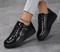 Best-seller Nouveau Style Femmes Chaussures Noires Marche Style Baskets Décontractées pour Femme