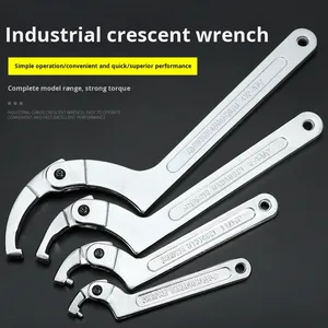 Adjustable C-Spanner Hook Wrench | Motorcycle Shock Absorber & Round Nut Adjustment <b>Tool</b> Activity Crescent-shaped Wrench - Product Image 1