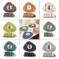 Napperons de table en cuir lavable Tapis de table à manger moderne Ensemble de napperons de table de mariage