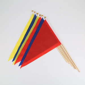 Triangle <b>Flags</b> Polyester Acrylic Pole Multi Color Customization Kindergarten Use - Product Image 3