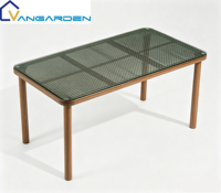 Ensemble table et chaises de salle à manger Teslin pour événements extérieurs modernes, confortable, décontracté, durable, avec panneau en verre de haute qualité, idéal pour villa, hôtel, cour.