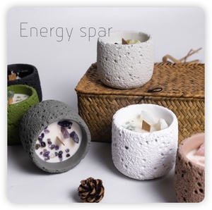 Haut de gamme cristal pierre <span class=keywords><strong>ciment</strong></span> aromathérapie bougie niche cire d'abeille coton mèche longue Diwali méditation barre cadeaux anniversaires Souvenirs - Product Image 2