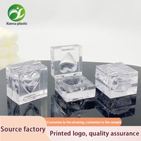 Boîte d'emballage vide en plastique transparente, carrée, pour fard à paupières et blush, couleur personnalisée, avec logo sur mesure, portable